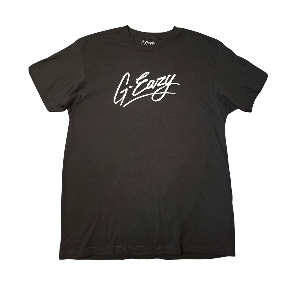 G-Eazy Signature Series Graphic T-Shirt Mens Large Black Script Logo Tee Rap EUC